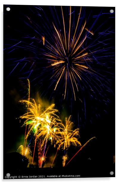 Fireworks 7104 Acrylic by Ernie Jordan