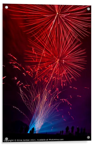 Fireworks 7114 Acrylic by Ernie Jordan