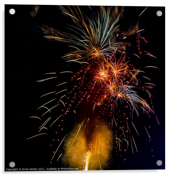 Fireworks 7138 Acrylic by Ernie Jordan