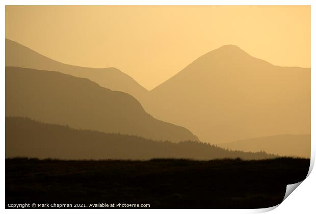 Dusky sunset over the Cuillin Mountains, Skye Print by Photimageon UK