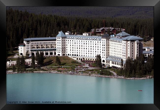 Fairmont Chateau Hotel - Lake Louise, Canada Framed Print by Allan Snow