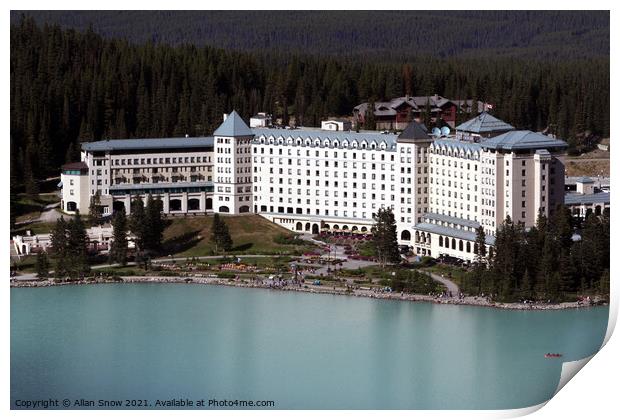 Fairmont Chateau Hotel - Lake Louise, Canada Print by Allan Snow