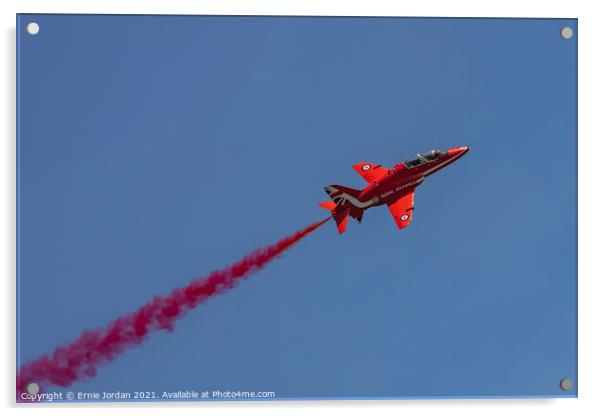 Red Arrows at Folkestone l0665 Acrylic by Ernie Jordan