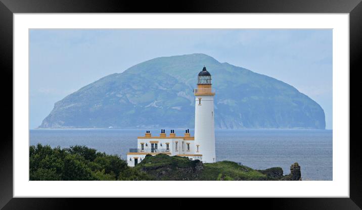 Turnberry lighthouse and Ailsa Craig Framed Mounted Print by Allan Durward Photography