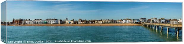 The Dover side of Deal seafront from the pier Canvas Print by Ernie Jordan