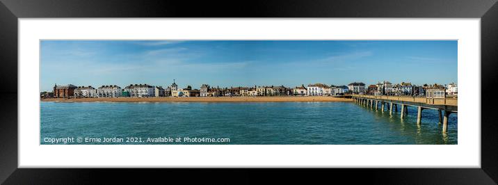 The Dover side of Deal seafront from the pier Framed Mounted Print by Ernie Jordan