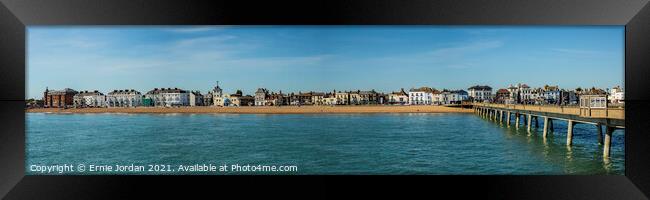 The Dover side of Deal seafront from the pier Framed Print by Ernie Jordan