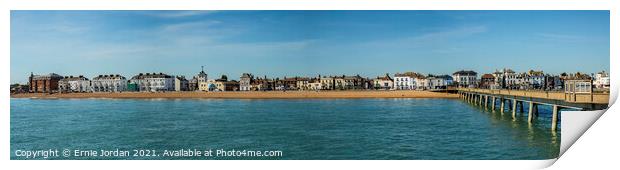 The Dover side of Deal seafront from the pier Print by Ernie Jordan