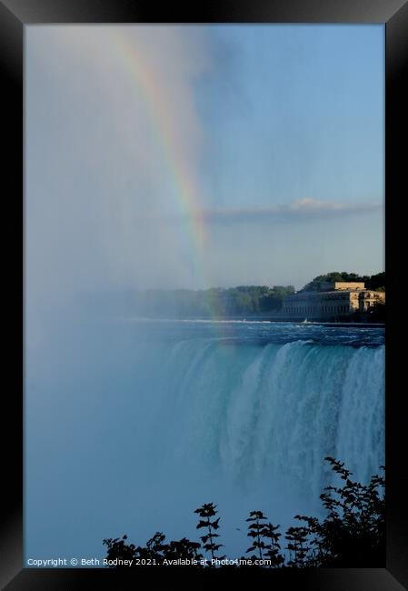 Niagara Falls Rainbow Framed Print by Beth Rodney
