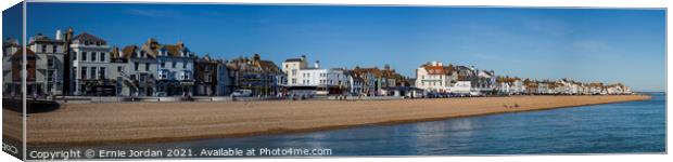 The Sandwich side of Deal seafront from the pier Canvas Print by Ernie Jordan