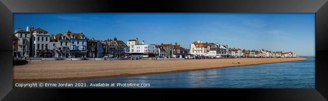 The Sandwich side of Deal seafront from the pier Framed Print by Ernie Jordan