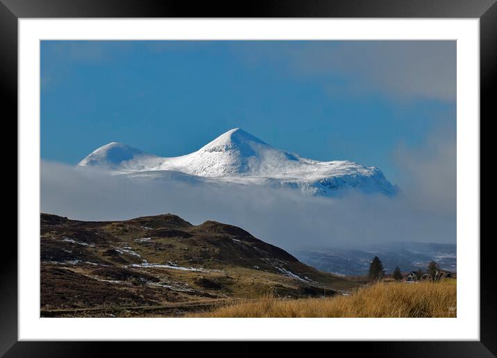 Cul Mor out of the Mist Framed Mounted Print by Derek Beattie