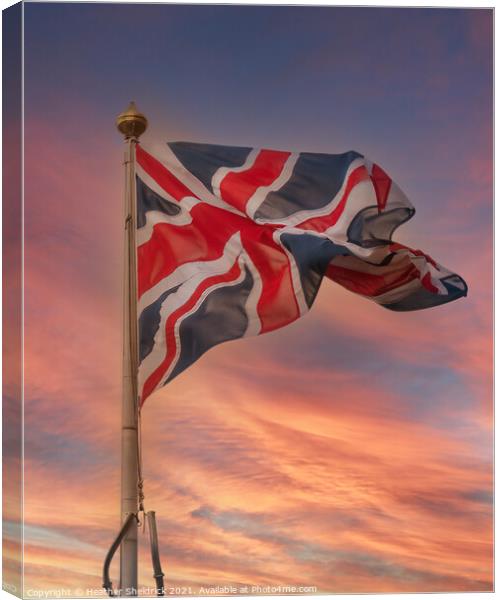 Union Jack at sunrise Canvas Print by Heather Sheldrick