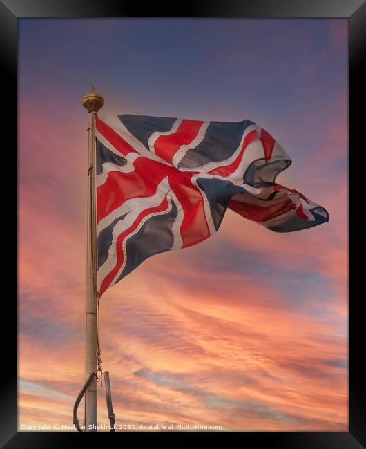 Union Jack at sunrise Framed Print by Heather Sheldrick