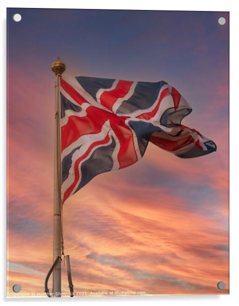 Union Jack at sunrise Acrylic by Heather Sheldrick