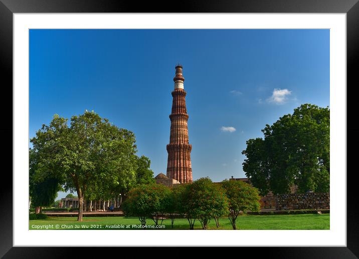 Qutub Minar in Delhi, India Framed Mounted Print by Chun Ju Wu