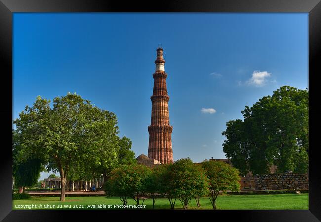 Qutub Minar in Delhi, India Framed Print by Chun Ju Wu