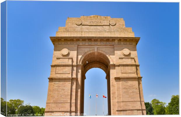 India Gate, a famous war memorial in New Delhi, India Canvas Print by Chun Ju Wu