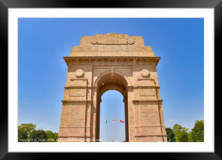 India Gate, a famous war memorial in New Delhi, India Framed Mounted Print by Chun Ju Wu