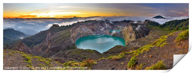Sunrise view of Kelimutu volcano in Flores island, Indonesia Print by Chun Ju Wu