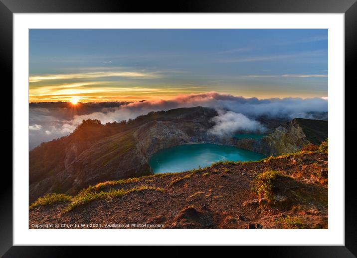 Sunrise view of Kelimutu volcano in Flores island, Indonesia Framed Mounted Print by Chun Ju Wu