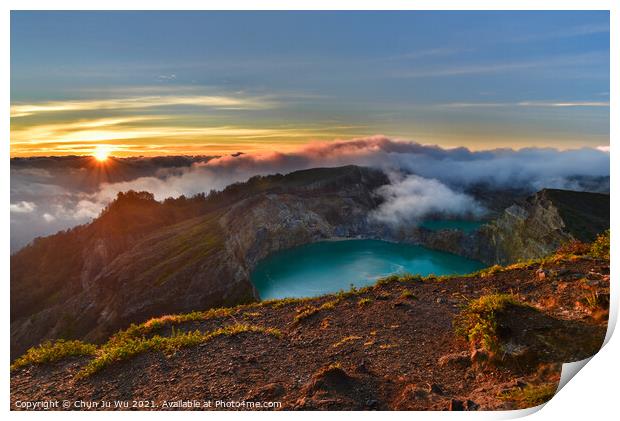 Sunrise view of Kelimutu volcano in Flores island, Indonesia Print by Chun Ju Wu