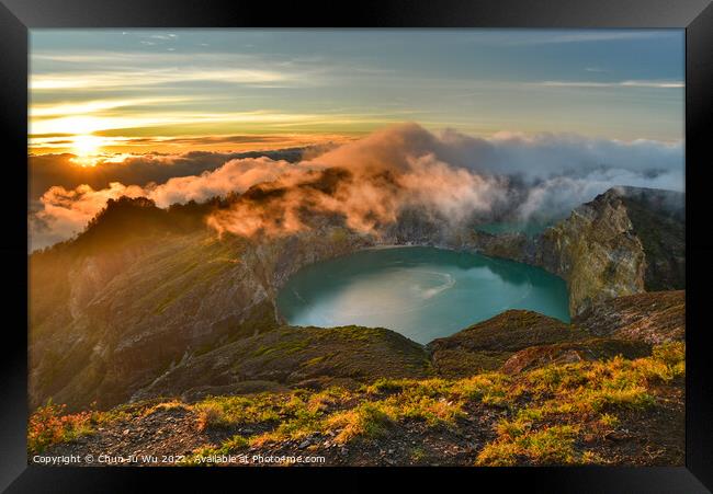 Sunrise view of Kelimutu volcano in Flores island, Indonesia Framed Print by Chun Ju Wu