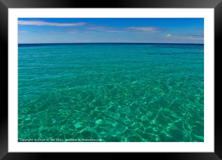 Clean aqua sea water ripple Framed Mounted Print by Chun Ju Wu