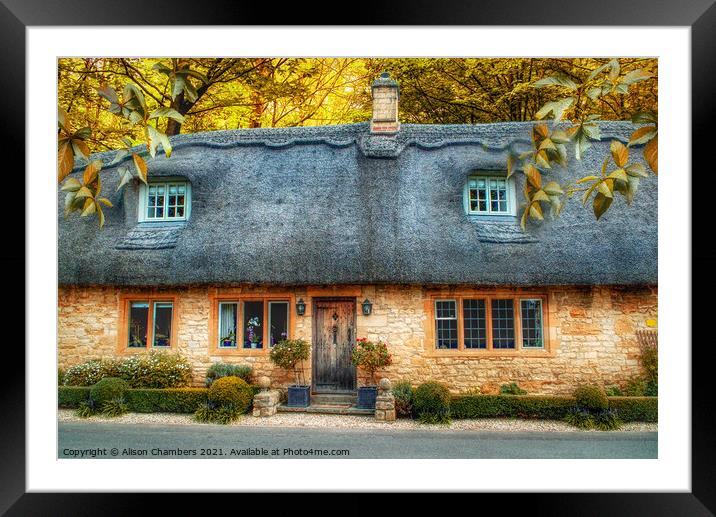 Woodland Cottage  Framed Mounted Print by Alison Chambers