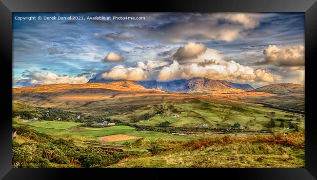 The View from Drynoch, Skye (panoramic) Framed Print by Derek Daniel