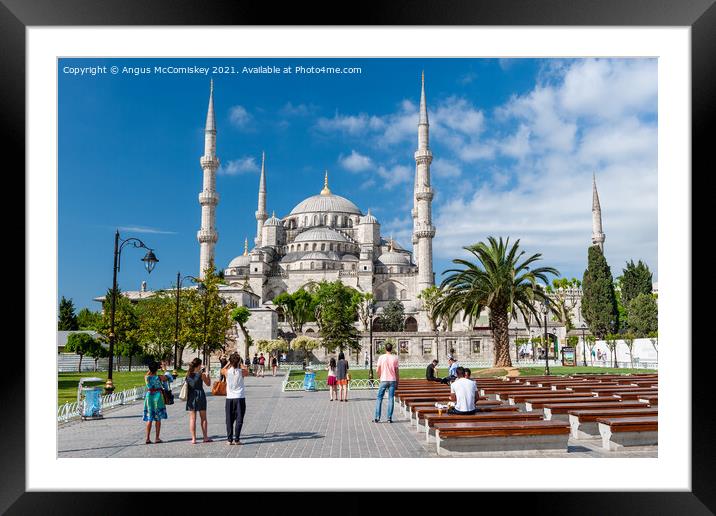 Domes and minarets of the Blue Mosque, Istanbul Framed Mounted Print by Angus McComiskey