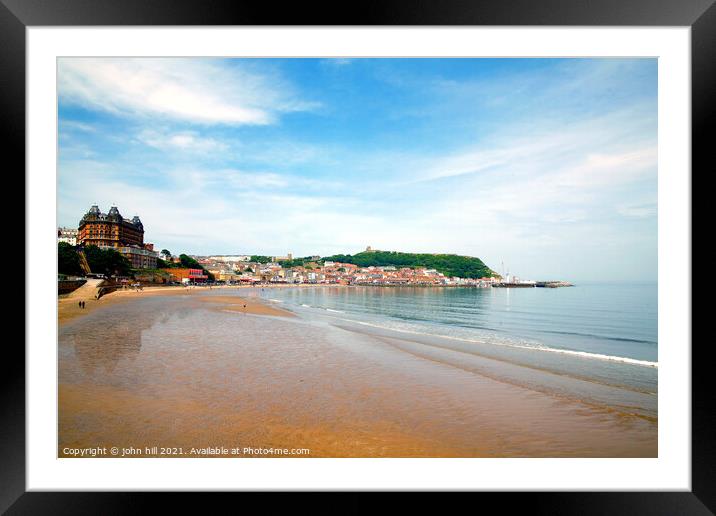 Scarborough at low tide in Yorkshire. Framed Mounted Print by john hill