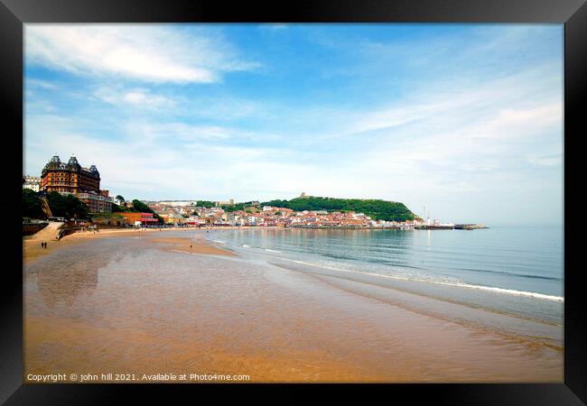 Scarborough at low tide in Yorkshire. Framed Print by john hill