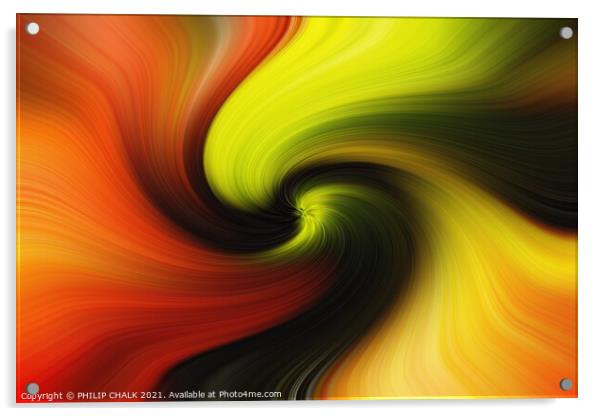 Abstract colourful  twirl pattern 405  Acrylic by PHILIP CHALK