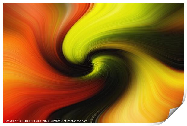 Abstract colourful  twirl pattern 405  Print by PHILIP CHALK