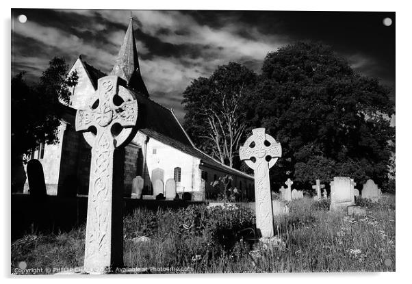 Huntington Church black and white 407  Acrylic by PHILIP CHALK