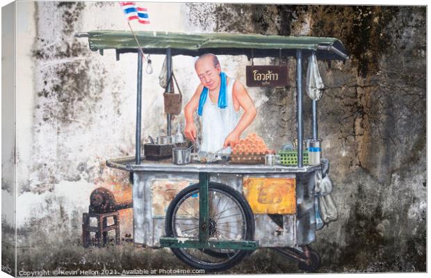 Wall mural of street food vendor Canvas Print by Kevin Hellon