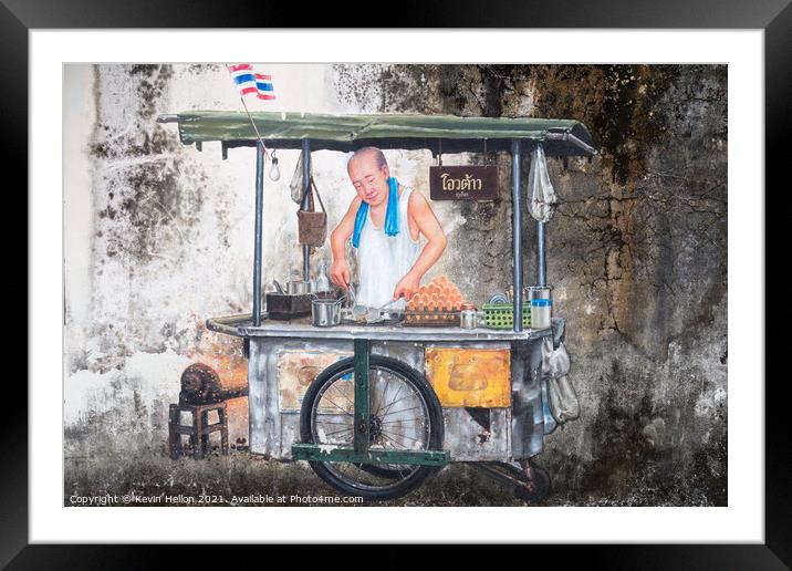 Wall mural of street food vendor Framed Mounted Print by Kevin Hellon