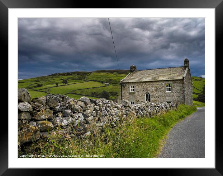 Stone house landscape in the lake district near Co Framed Mounted Print by PHILIP CHALK