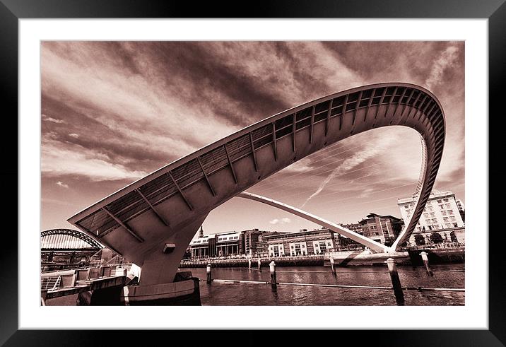 Tilted Millennium Bridge Framed Mounted Print by Paul Appleby