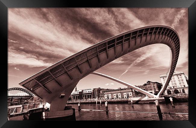 Tilted Millennium Bridge Framed Print by Paul Appleby