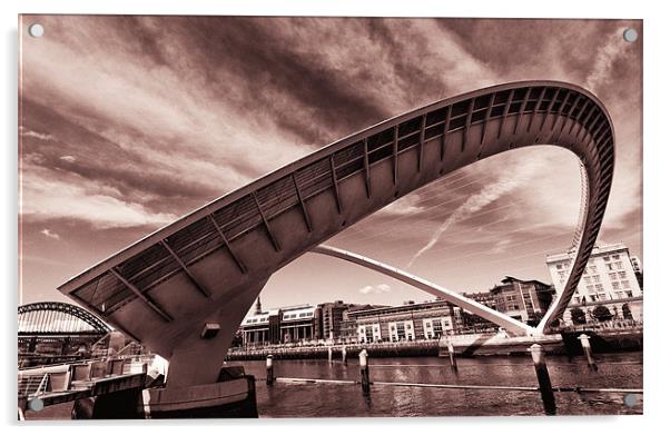Tilted Millennium Bridge Acrylic by Paul Appleby