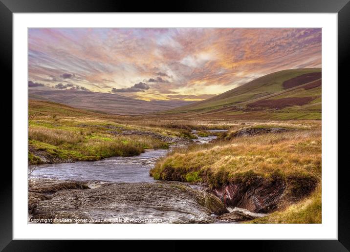 Elan Valley Wales  Sunset Framed Mounted Print by Diana Mower