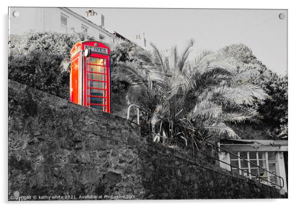 Classic British red telephone box  Acrylic by kathy white