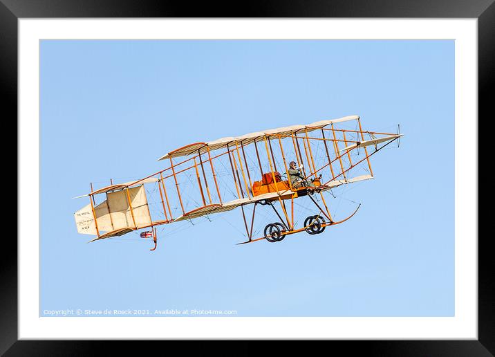 Bristol Boxkite Low Fly By Framed Mounted Print by Steve de Roeck