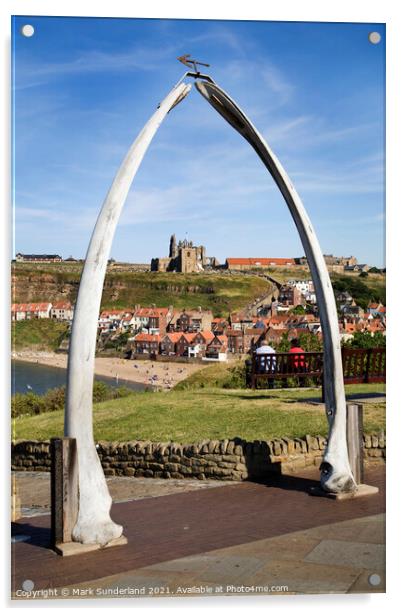 The Whalebone Arch at Whitby Acrylic by Mark Sunderland