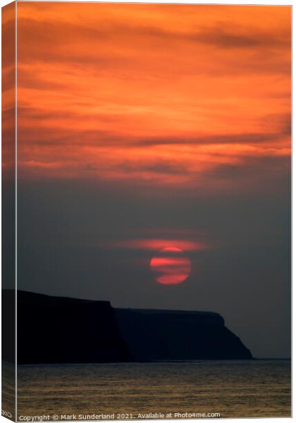 Summer Sunset at Whitby Canvas Print by Mark Sunderland