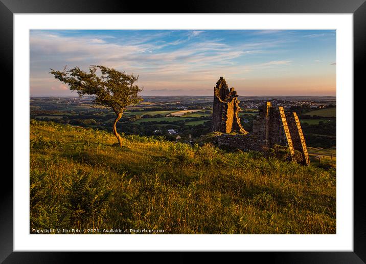 Pierces shaft on Caradon  Hill on Bodmin Moor Cornwall Framed Mounted Print by Jim Peters