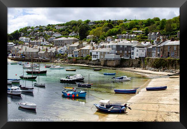 Mousehole, Cornwall south west Framed Print by kathy white