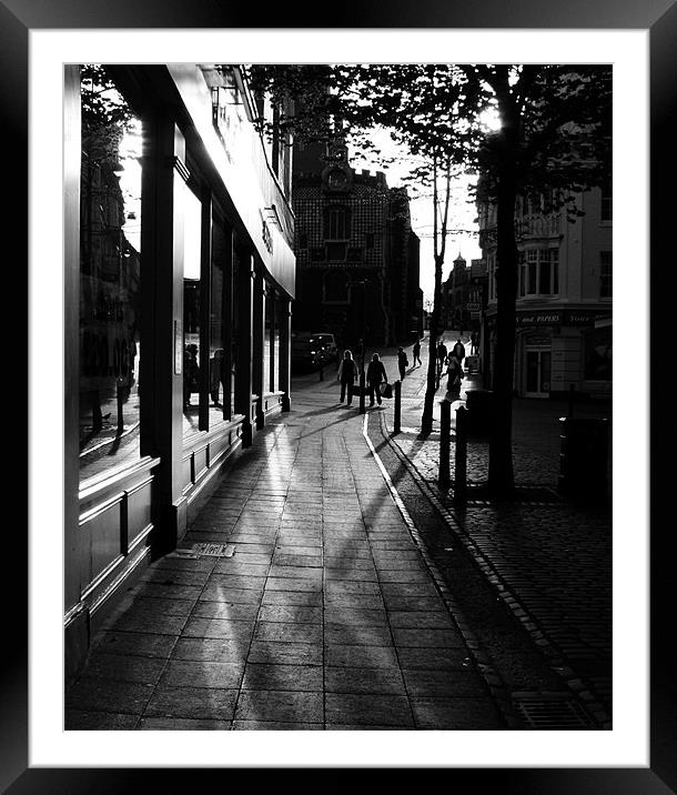 Monochrome Reflections of Norwich's Guildhall Framed Mounted Print by Rus Ki